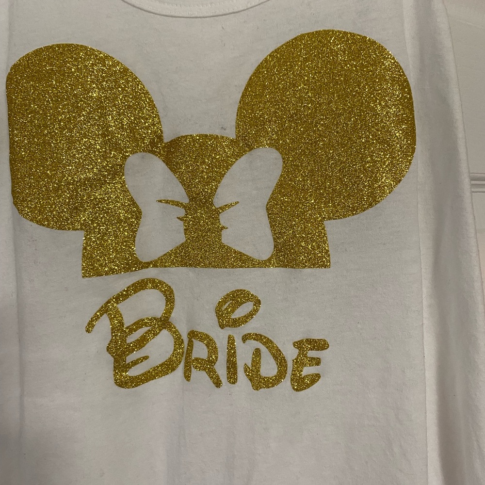 White Disney Minnie bride wedding bachelorette tank